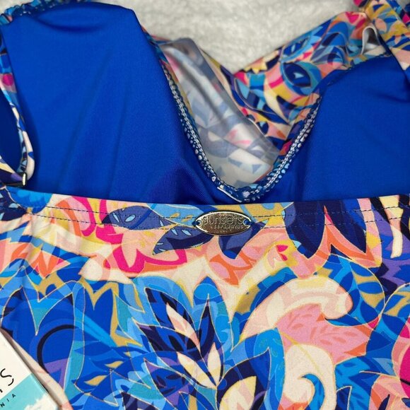 NEW Sunsets Simone Tankini Swimsuit Medium Gypsy Breeze Unforgettable Bottom - Picture 8 of 9